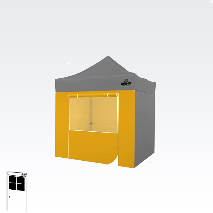 2m vägg med dörr och fönster