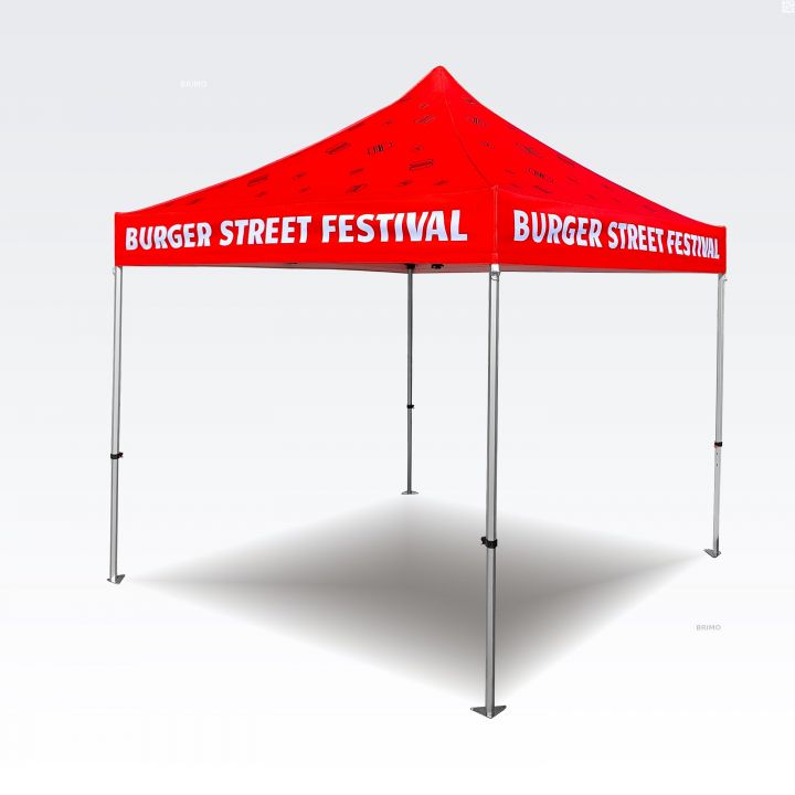 Fällbart saxtält för festivaler med möjlighet till upphängning av dekorationer