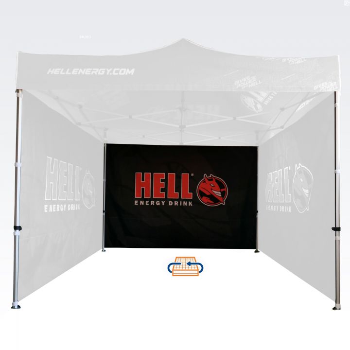 Reklamný stan s veľkou potlačou